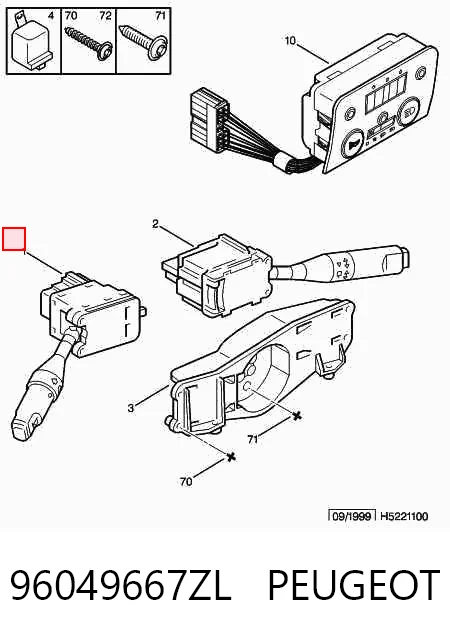96049667ZL Peugeot/Citroen Левый подрулевой переключатель