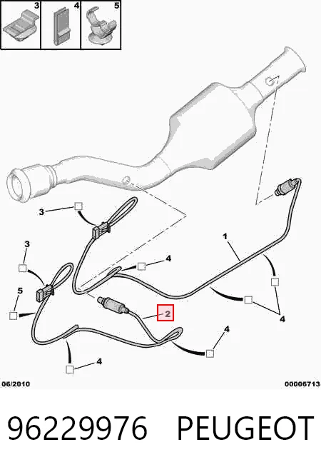 96229976 Peugeot/Citroen Лямбда-зонд, датчик кислорода до катализатора