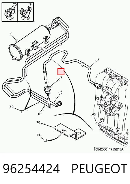 96254424 Peugeot/Citroen Клапан вентиляции газов топливного бака