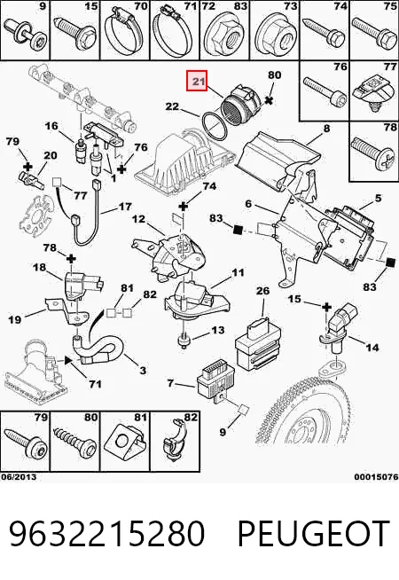9632215280 Peugeot/Citroen Датчик расхода воздуха