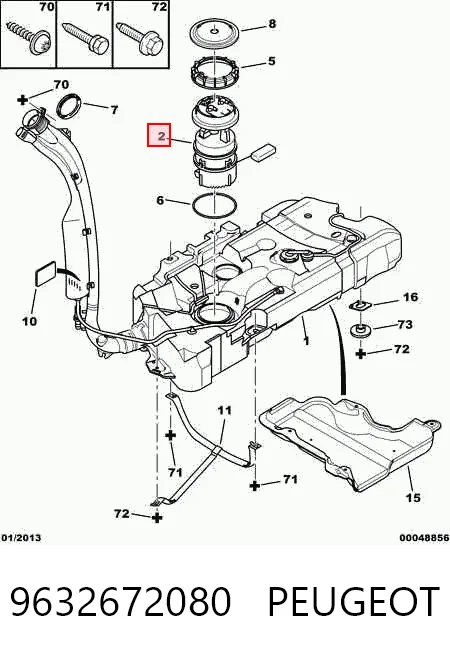 9632672080 Peugeot/Citroen Электробензонасос