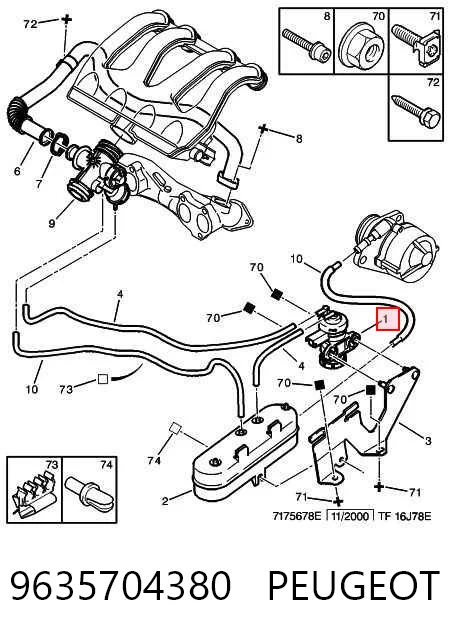 9635704380 Peugeot/Citroen Соленоид давления наддува