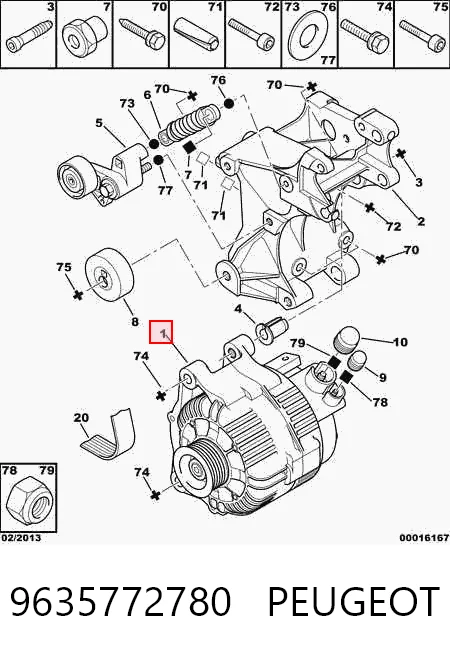 Генератор PEUGEOT 9635772780