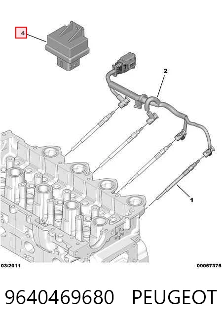 9640469680 Peugeot/Citroen Реле свечей накала