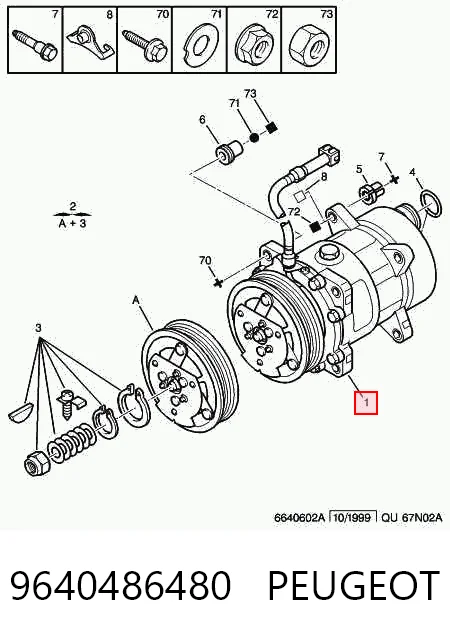 9640486480 Peugeot/Citroen Компрессор хладагента