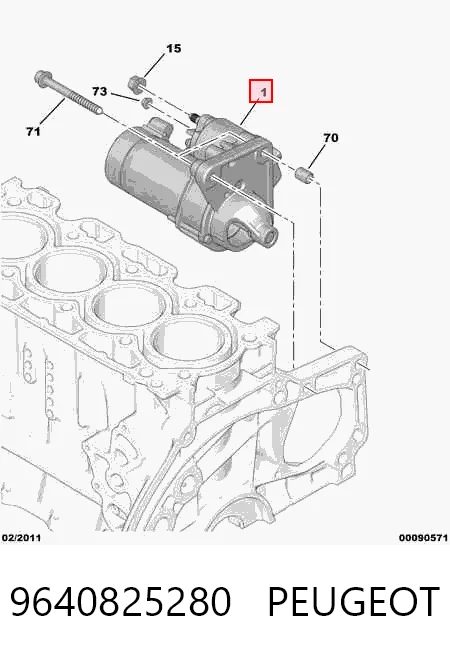 9640825280 Peugeot/Citroen Стартер автомобиля