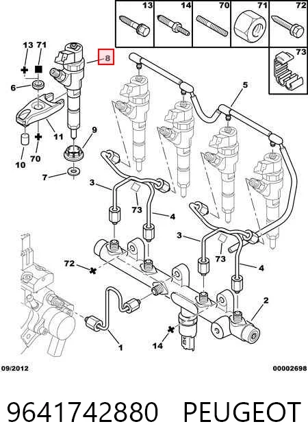 9641742880 Peugeot/Citroen Топливные форсунки