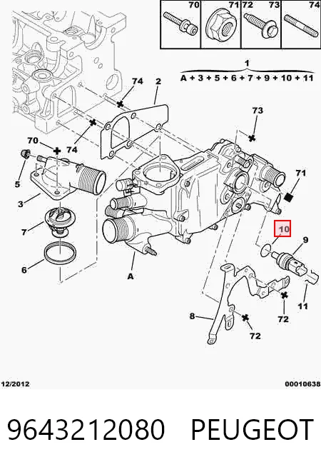 Корпус термостата в сборе на Peugeot Boxer I 230L