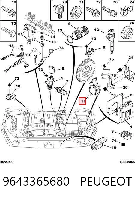 9643365680 Peugeot/Citroen Управление карбюратором (акселератор - управление подачей топлива)
