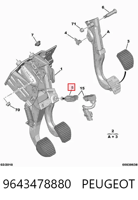 9643478880 Peugeot/Citroen Датчик тормоза