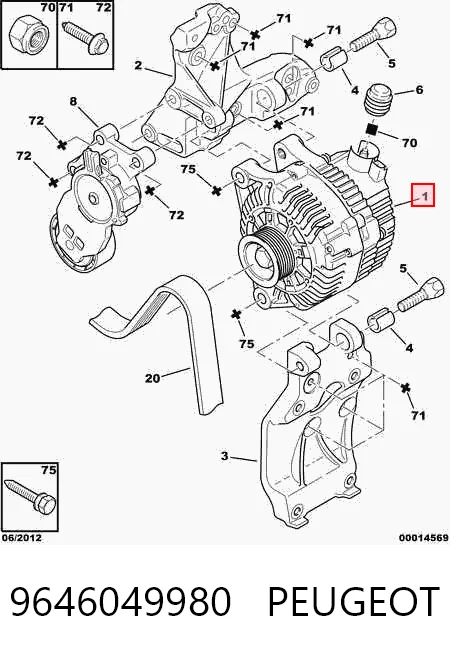 9646049980 Peugeot/Citroen Генератор автомобильный
