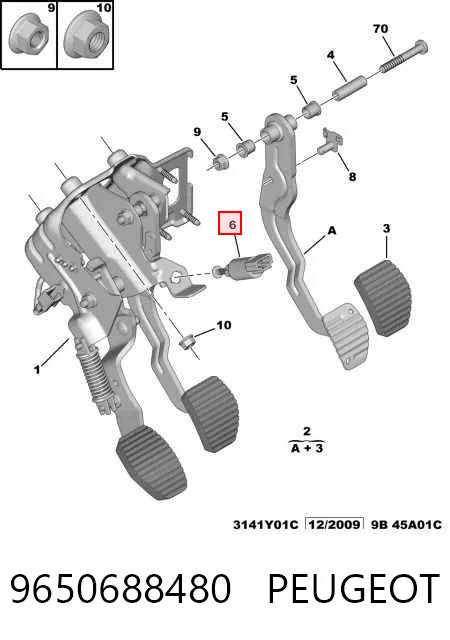 9650688480 Peugeot/Citroen Датчик тормоза