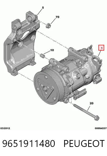 9651911480 Peugeot/Citroen Компрессор хладагента
