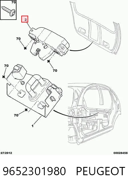 9652301980 Peugeot/Citroen Замок пятой двери