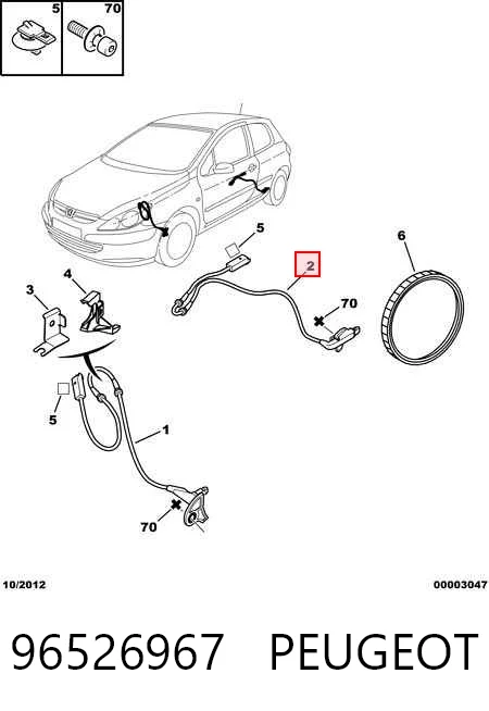 96526967 Peugeot/Citroen Датчик АБС (ABS) задний