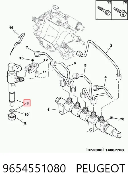 9654551080 Peugeot/Citroen Топливные форсунки