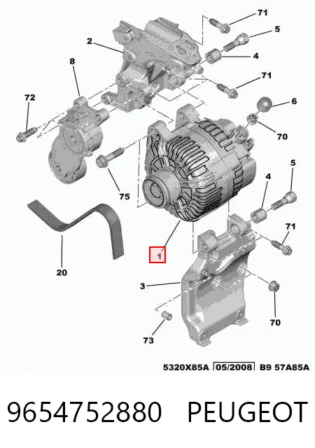 9654752880 Peugeot/Citroen Генератор автомобильный