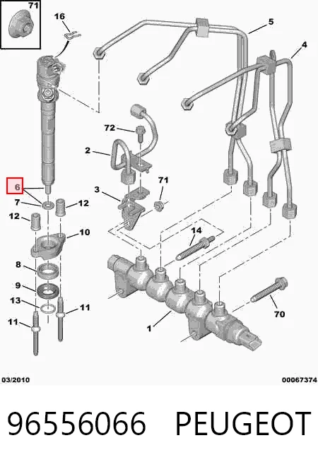 96556066 Peugeot/Citroen Топливные форсунки