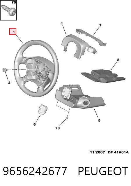 Колесо рулевое на Peugeot 407  6D