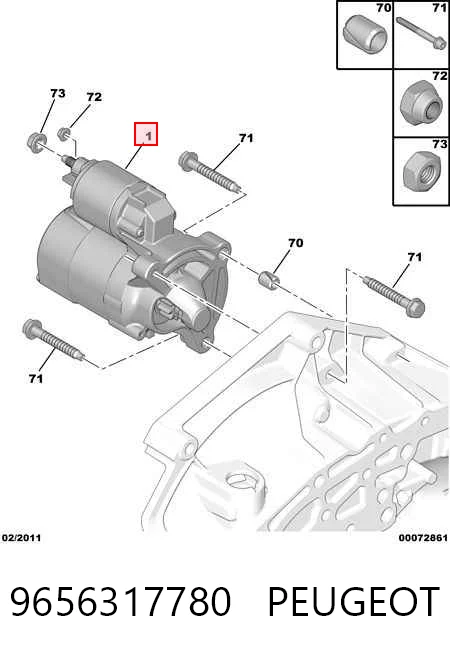 Стартер PEUGEOT 9656317780