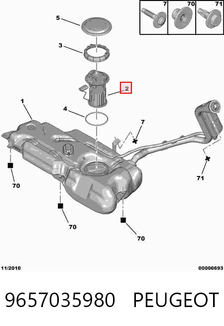 9657035980 Peugeot/Citroen Электробензонасос