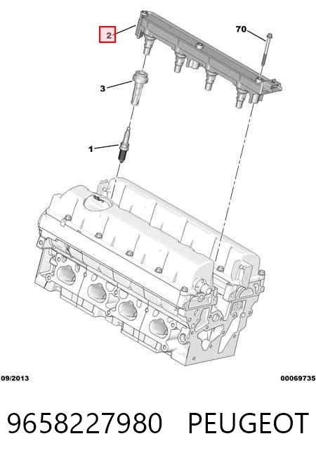 9658227980 Peugeot/Citroen Катушка зажигания