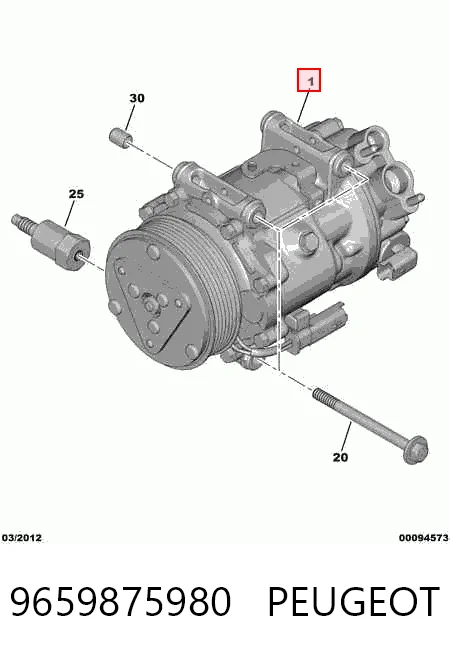 9659875980 Peugeot/Citroen Компрессор хладагента
