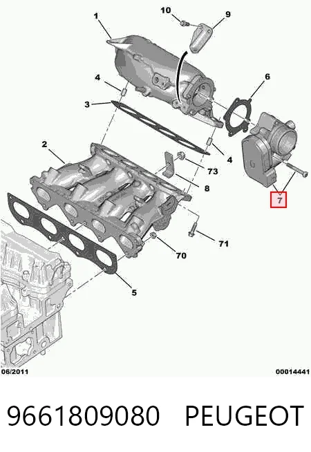 9661809080 Peugeot/Citroen Дроссельная заслонка