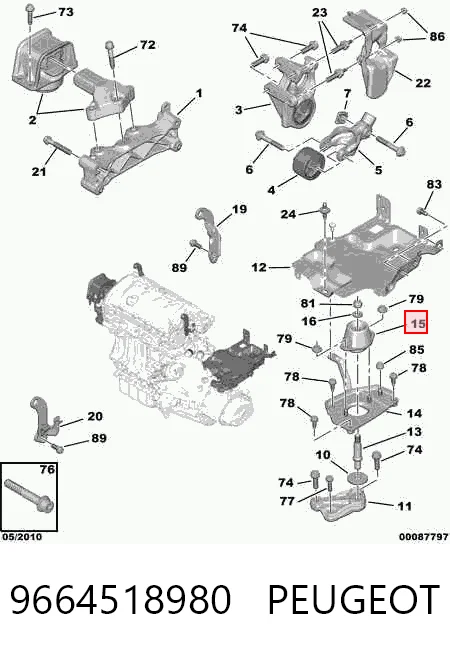 Левая подушка двигателя 49388308 Corteco
