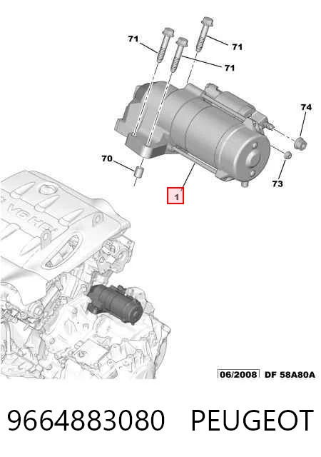 Стартер PEUGEOT 9664883080