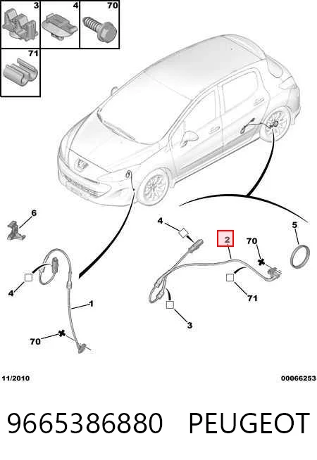 9665386880 Peugeot/Citroen Датчик АБС (ABS) задний