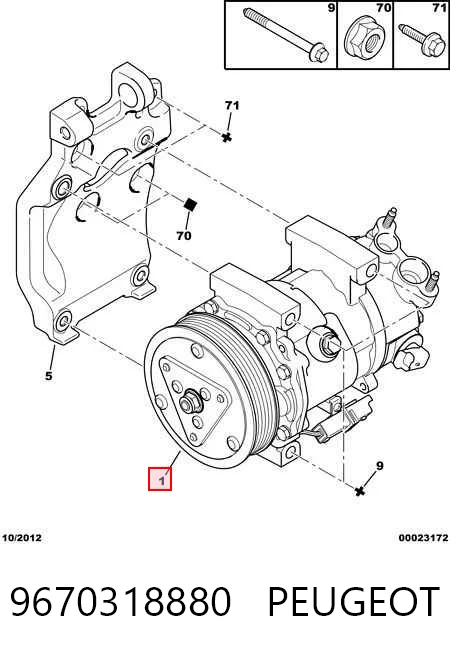 9670318880 Peugeot/Citroen Компрессор хладагента