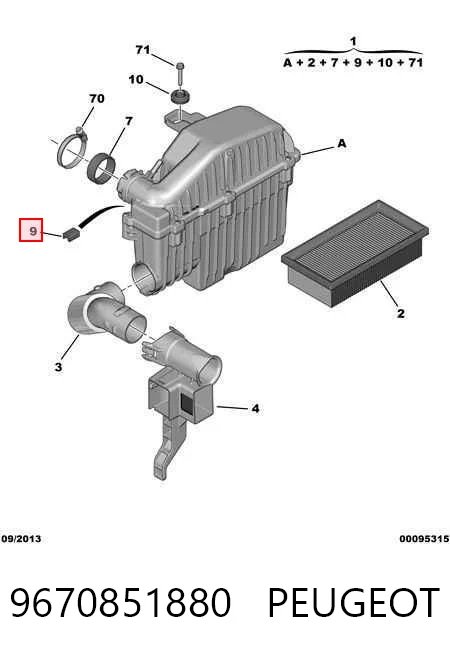 Корпус воздушного фильтра в сборе Citroen C4 Cactus внедорожник (2014 - 2026) цена, от 11.33 USD
