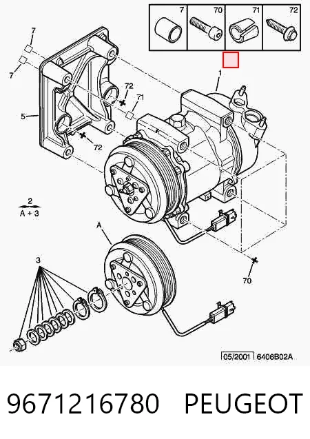 9671216780 Peugeot/Citroen Компрессор хладагента