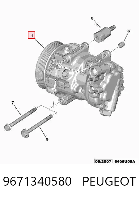 9671340580 Peugeot/Citroen Компрессор хладагента