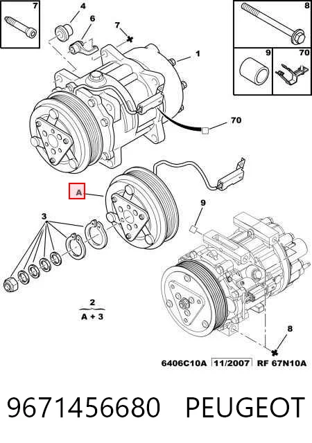 9671456680 Peugeot/Citroen Компрессор хладагента