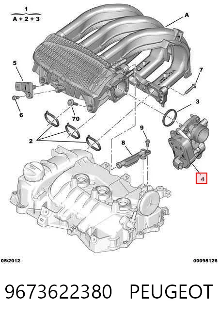 9673622380 Peugeot/Citroen Дроссельная заслонка