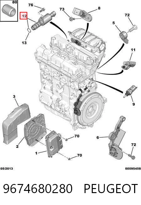 9674680280 Peugeot/Citroen Клапан положения фаз распредвала