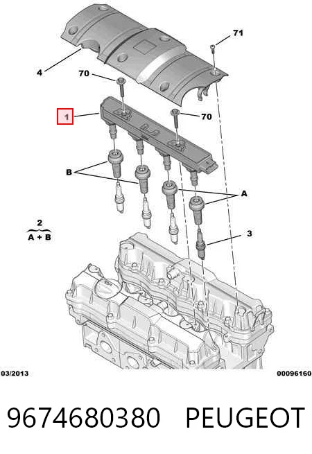 9674680380 Peugeot/Citroen Катушка зажигания