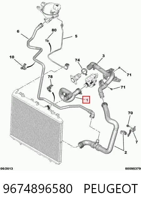 9674896580 Peugeot/Citroen Шланг системы охлаждения