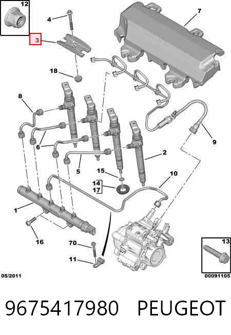 BK2Q9L535AE Ford Кронштейт крепления форсунки