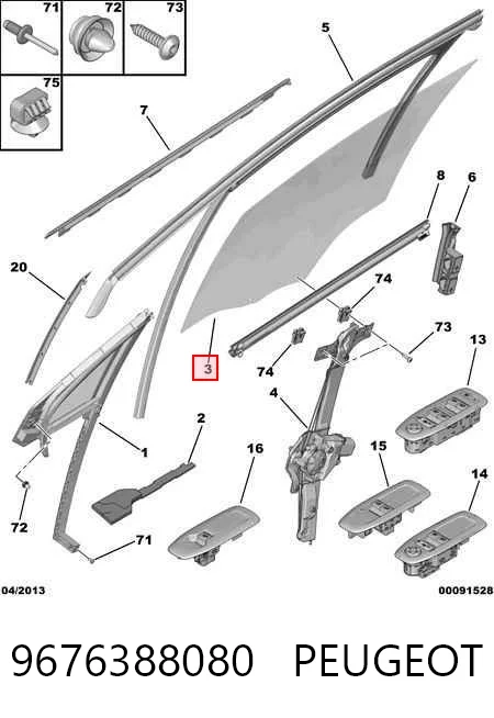 GS5417D301 XYG Стекло двери передней левой