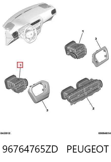 96764765ZD Peugeot/Citroen Решетка воздуховода левая