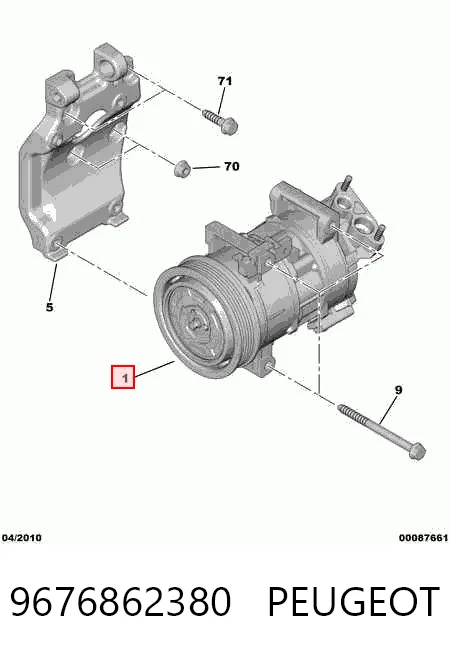 9676862380 Peugeot/Citroen Компрессор хладагента