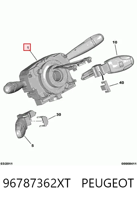 96787362XT Peugeot/Citroen Переключатель подрулевой в сборе