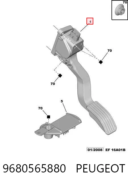 Педаль газа 9680565880 Bosch