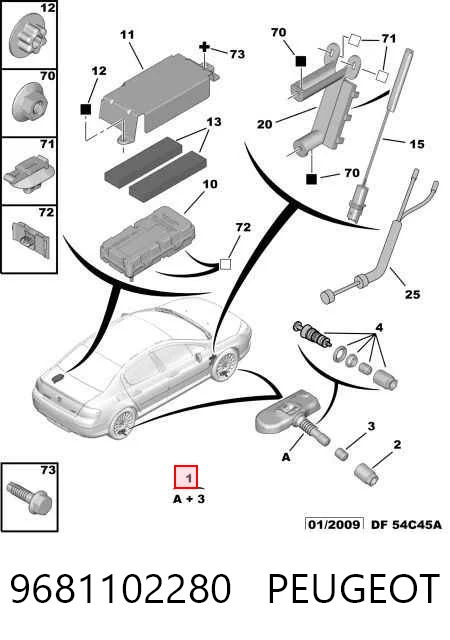 9681102280 Peugeot/Citroen Манометр воздушный