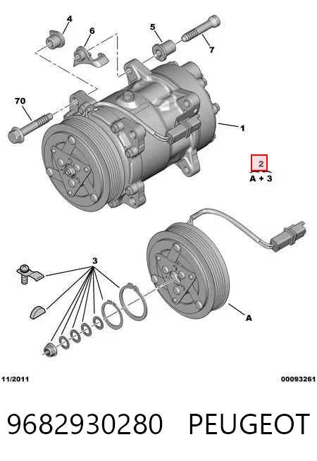 9682930280 Peugeot/Citroen Компрессор хладагента