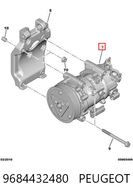 9684432480 Peugeot/Citroen Компрессор хладагента