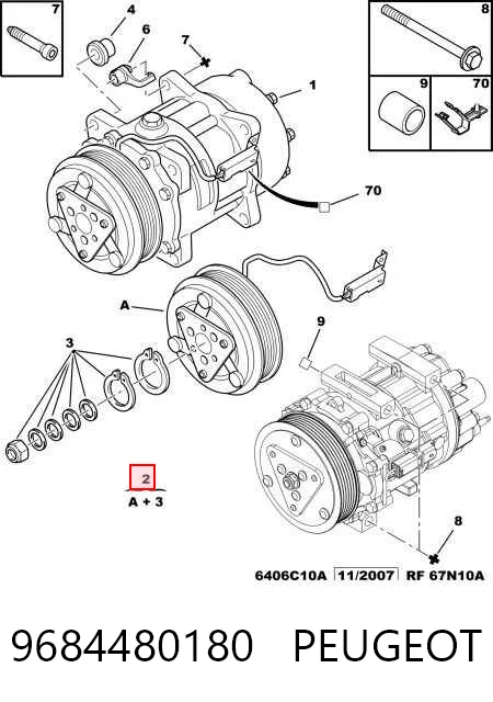 9684480180 Peugeot/Citroen Компрессор хладагента